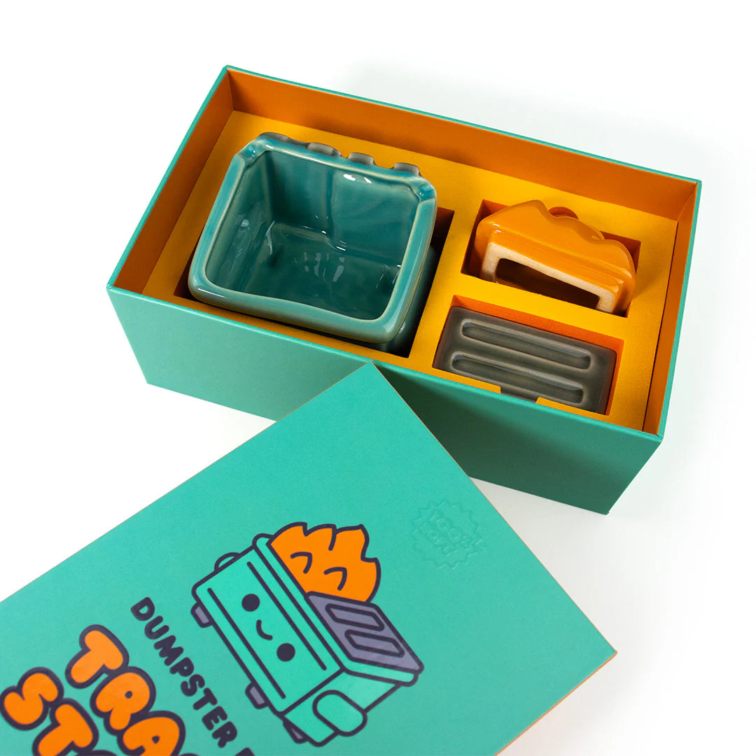 Dumpster Fire Trash Stash Ceramic Figure