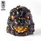 OFFART X Horiren Red Flame Hundred Cats Mini Fortune Head Statue - Black Gold Bust
