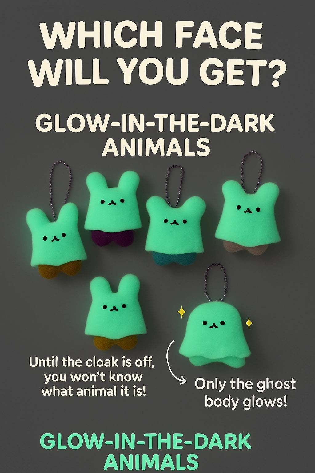 Glow-in-The-Dark Ghost Plush Keychain