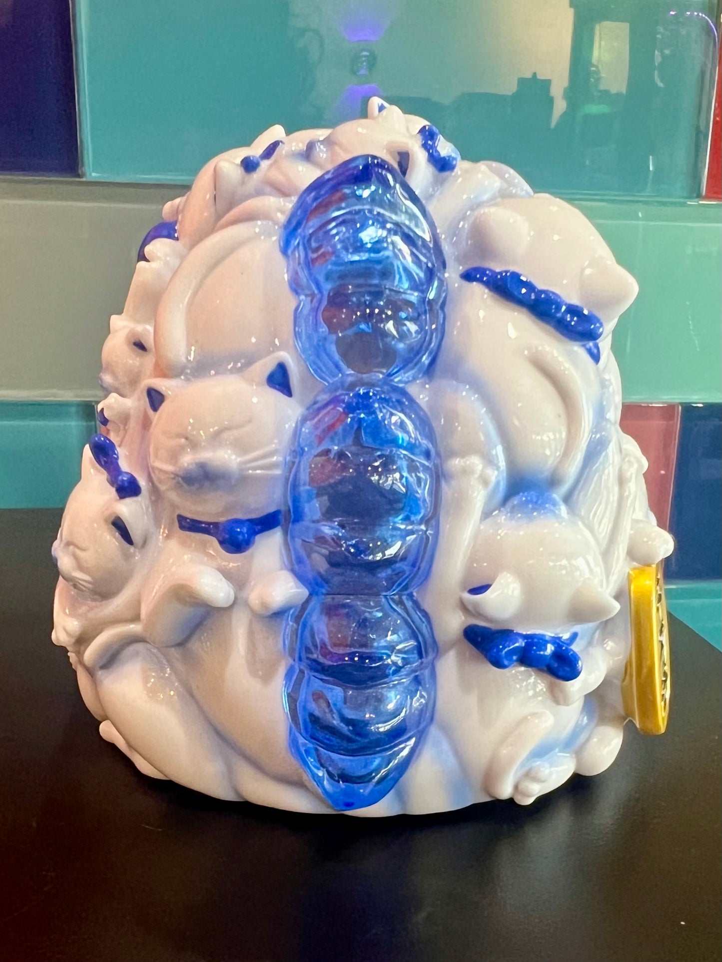 OFFART X Horiren Red Flame Hundred Cats Porcelain Mini Bust