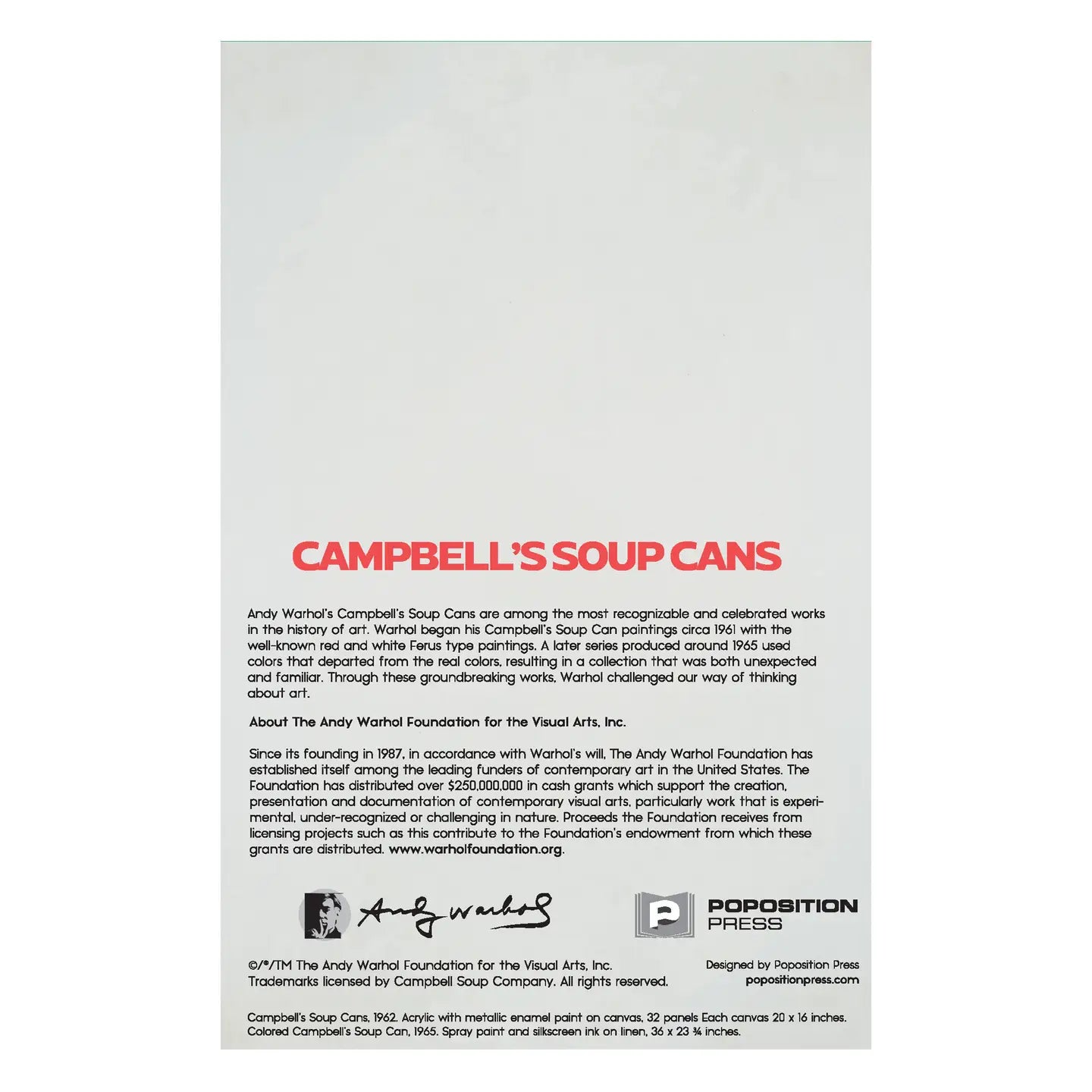 Andy Warhol Campbell's Soup Can Pop Up Greeting Card
