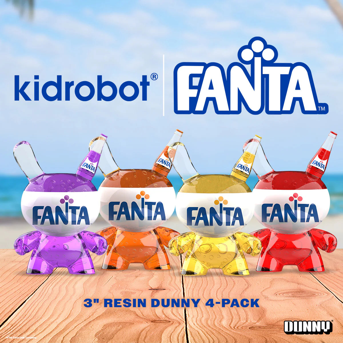 Kidrobot x Fanta 3" Resin Dunny Art Figure 4-Pack
