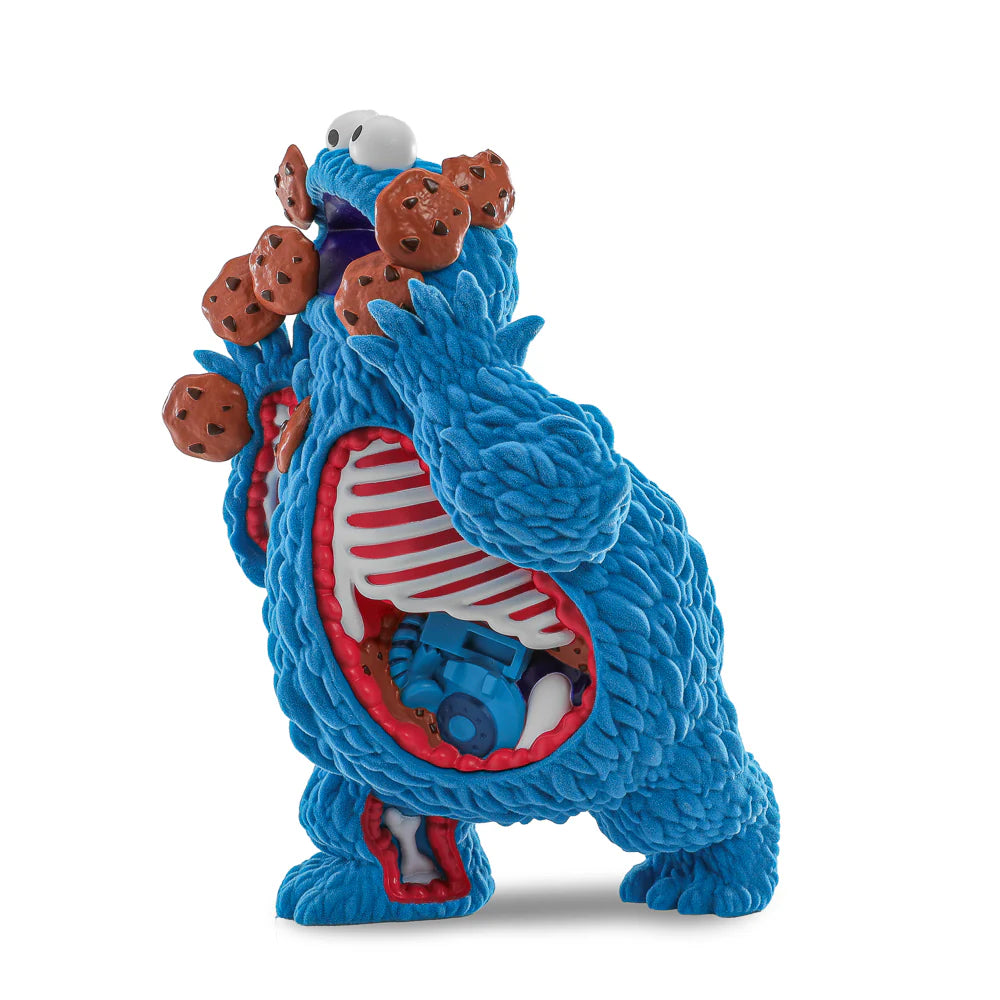 SESAME STREET- KAIJU ANATOMY COOKIE MONSTER 8 INCH FLOCKED VINYL ART FIGURE