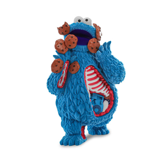 SESAME STREET- KAIJU ANATOMY COOKIE MONSTER 8 INCH FLOCKED VINYL ART FIGURE