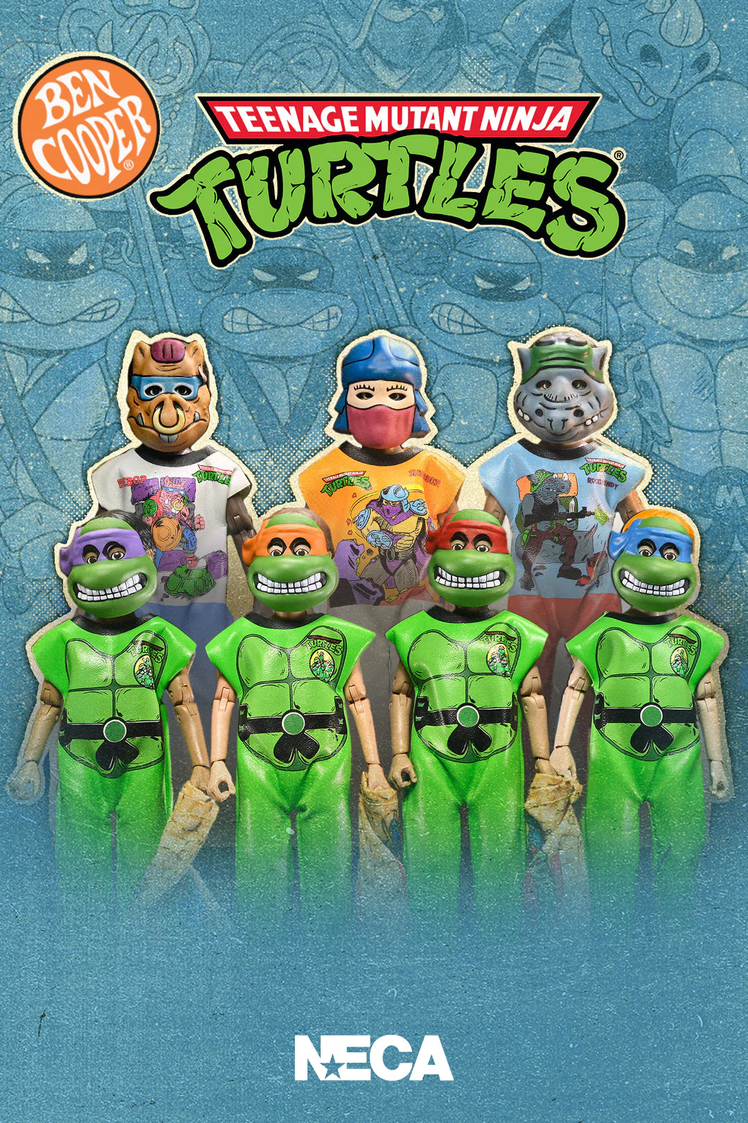 TEENAGE MUTANT NINJA TURTLES (1987 CARTOON) X BEN COOPER COSTUME KIDS COLLECTION SERIES 11 BUNDLE (DONATELLO, LEONARD, MICHELANGELO, RAPHAEL, BEBOP, ROCKSTEADY & SHREDDER)