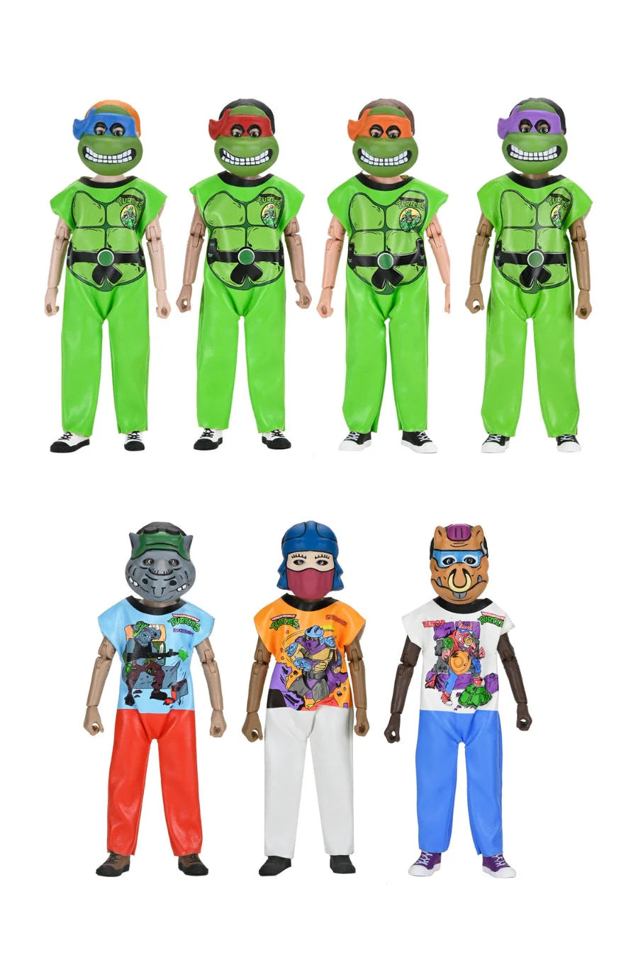 TEENAGE MUTANT NINJA TURTLES (1987 CARTOON) X BEN COOPER COSTUME KIDS COLLECTION SERIES 11 BUNDLE (DONATELLO, LEONARD, MICHELANGELO, RAPHAEL, BEBOP, ROCKSTEADY & SHREDDER)