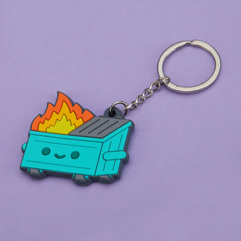 Dumpster Fire PVC Keychain