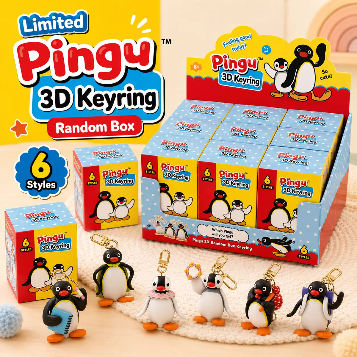 Limited! Pingu 3D Keyring Random Box